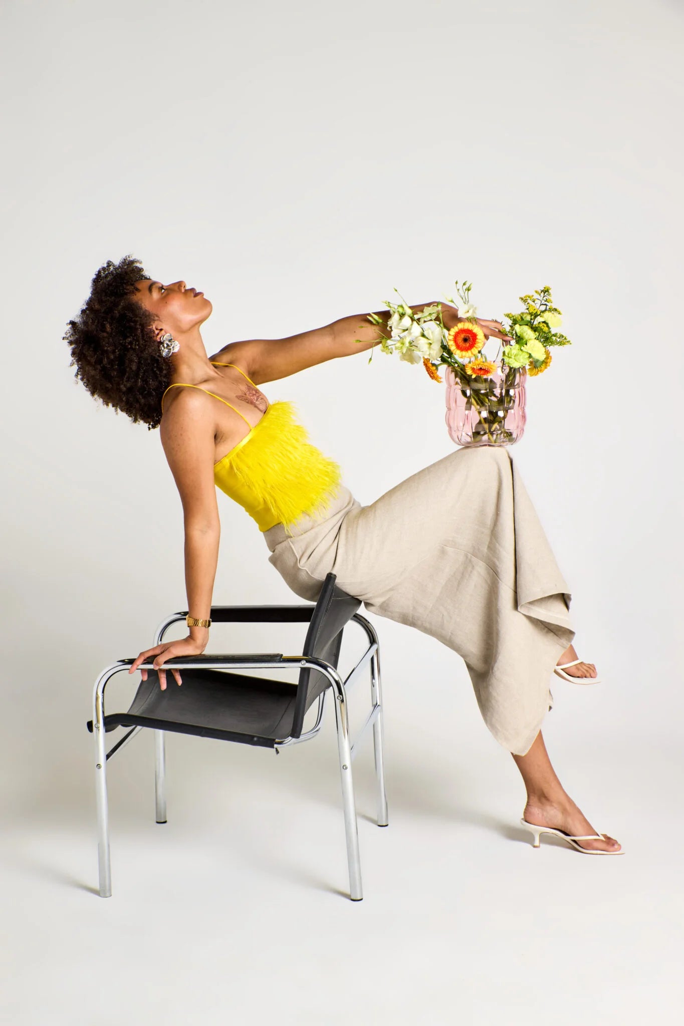 Crop Top Fluffy Sunflower