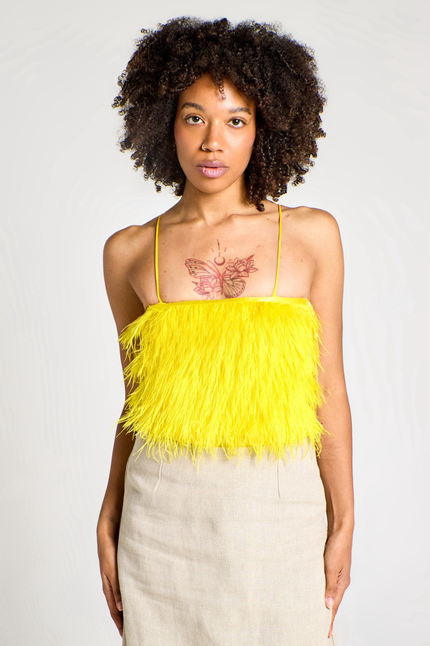 Crop Top Fluffy Sunflower