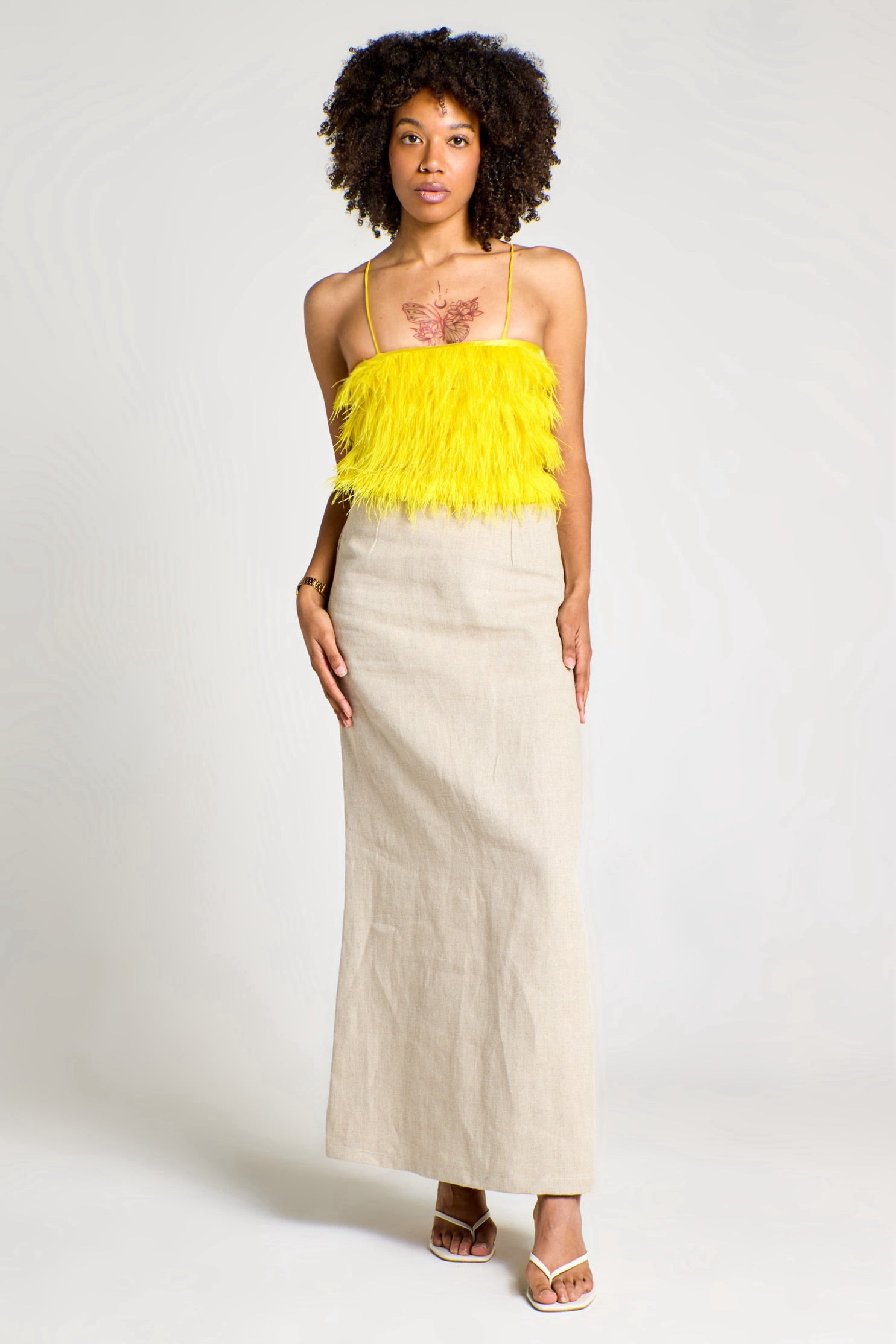 Crop Top Fluffy Sunflower